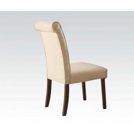 Acme Gasha Side Chair (Set of 2) in Beige/Walnut 72822 - FAMSA Furniture (TX)
