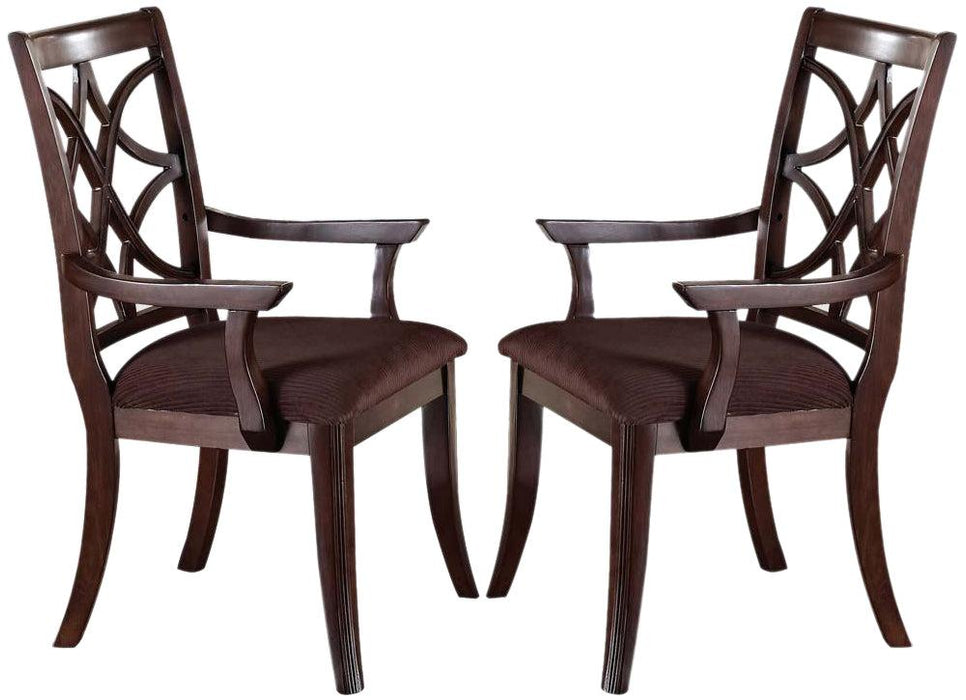 Acme Keenan Dining Arm Chairs (Set of 2) in Dark Walnut 60258 - FAMSA Furniture (TX)
