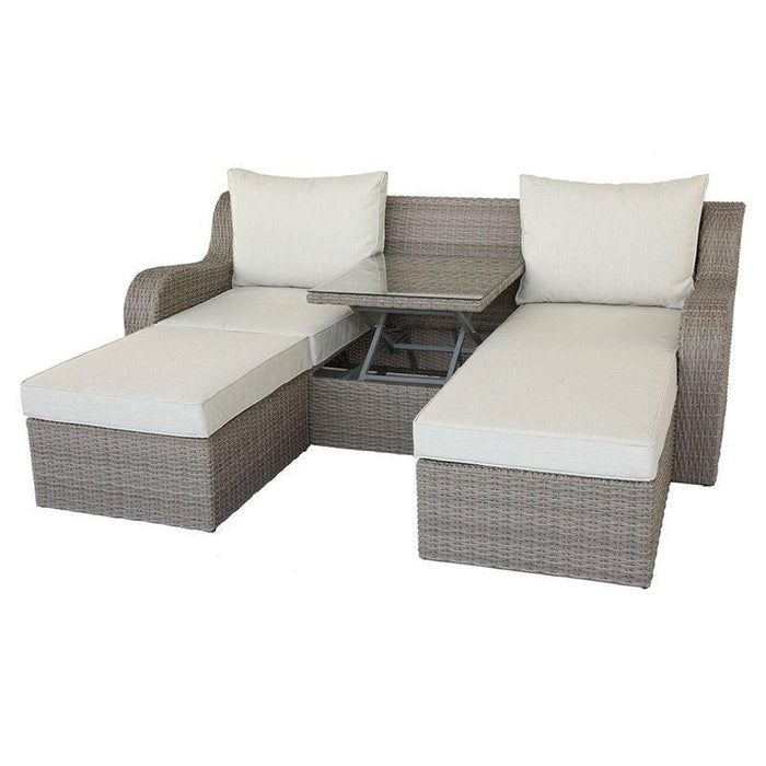 Acme Salena Sofa Bed with Coffee Table in Beige/Gray 45010 - FAMSA Furniture (TX)