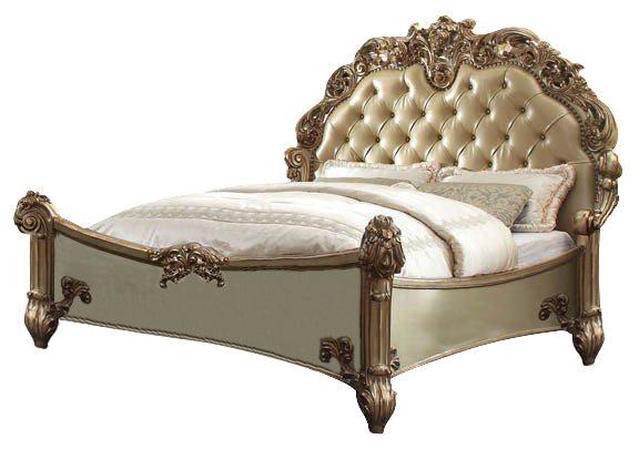Acme Vendome Button Tufted King Bed in Gold Patina 22997EK - FAMSA Furniture (TX)