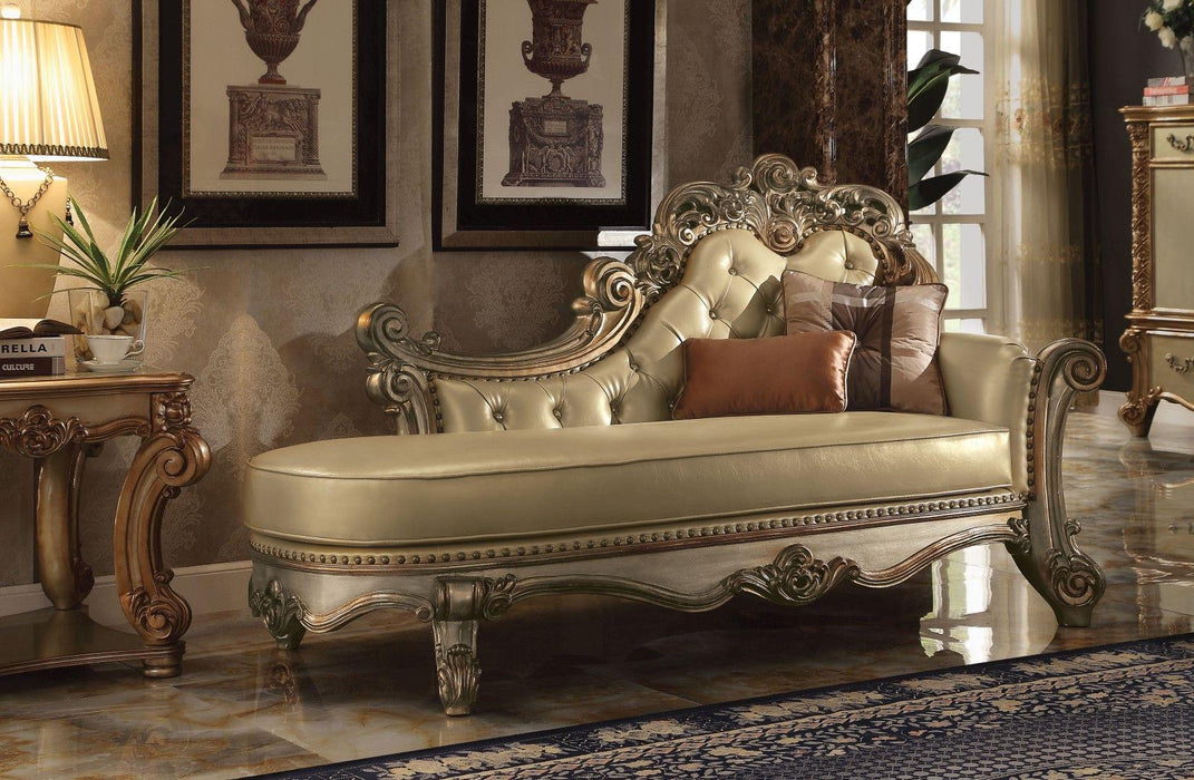 Acme Vendome Chaise in Gold Patina 96485 - FAMSA Furniture (TX)