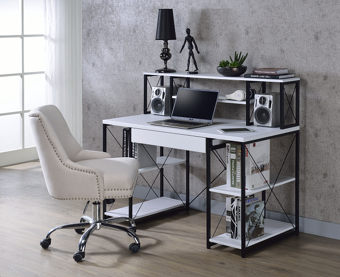 Amiel White & Black Desk - FAMSA Furniture (TX)