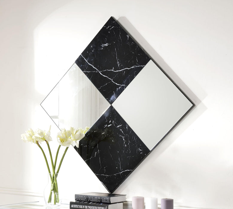 Angwin Mirrored & Faux Marble Accent Mirror (Wall) - FAMSA Furniture (TX)