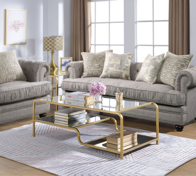 Astrid Gold & Mirror Coffee Table - FAMSA Furniture (TX)