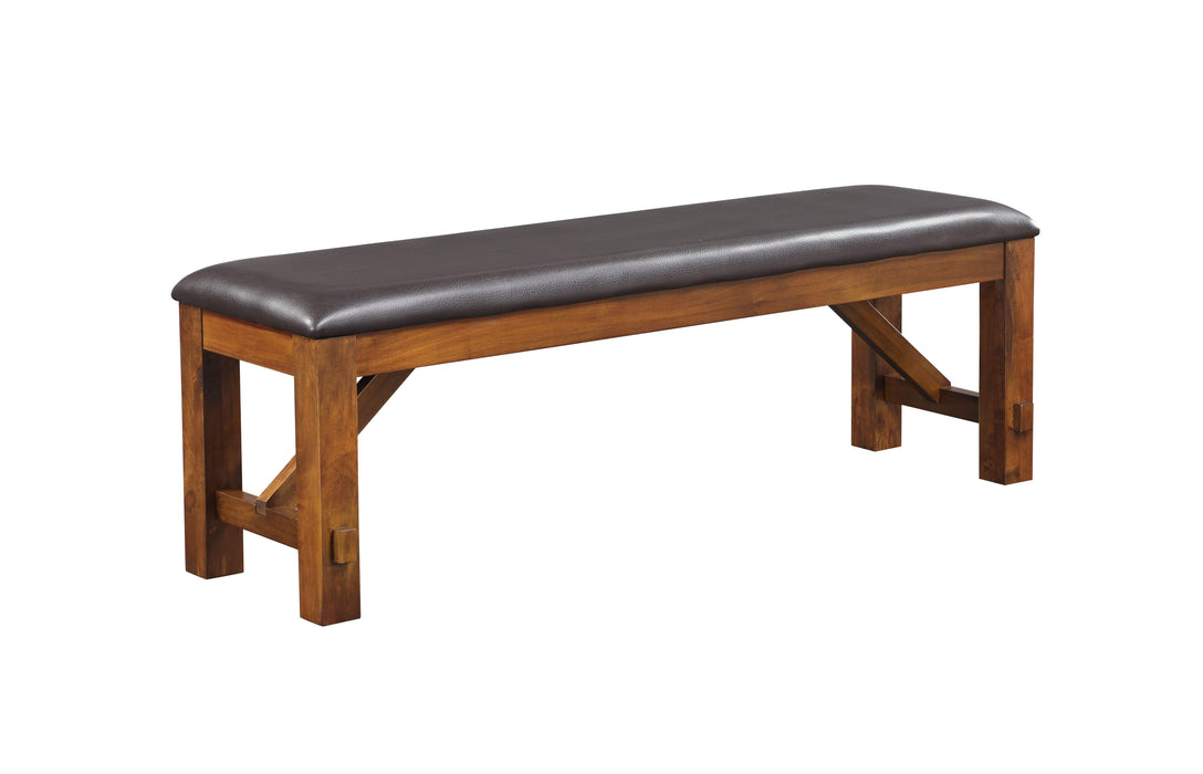 Apollo Espresso PU & Walnut Bench - FAMSA Furniture (TX)