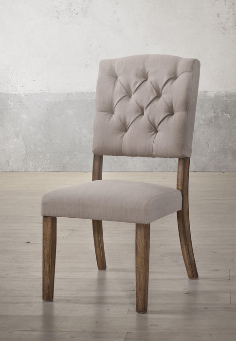 Bernard Cream Linen & Weathered Oak Side Chair - FAMSA Furniture (TX)