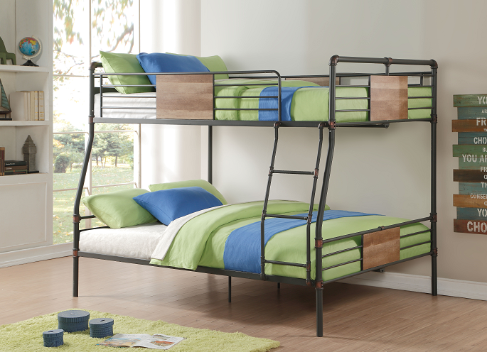 Brantley Sandy Black & Dark Bronze Hand-Brushed Full XL/Queen Bunk Bed - FAMSA Furniture (TX)