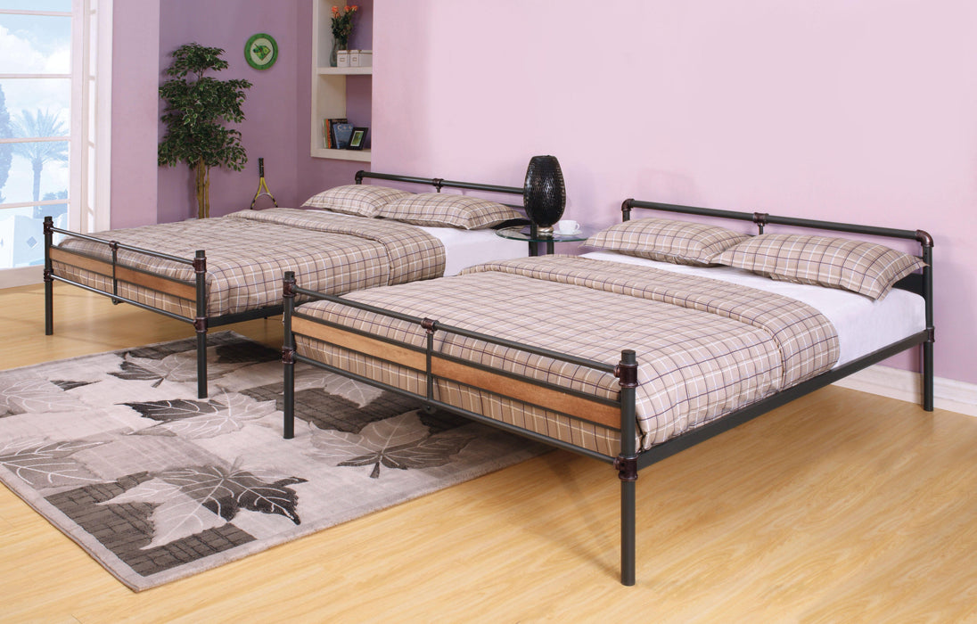 Brantley II Sandy Black & Dark Bronze Hand-Brushed Bunk Bed (Queen/Queen) - FAMSA Furniture (TX)