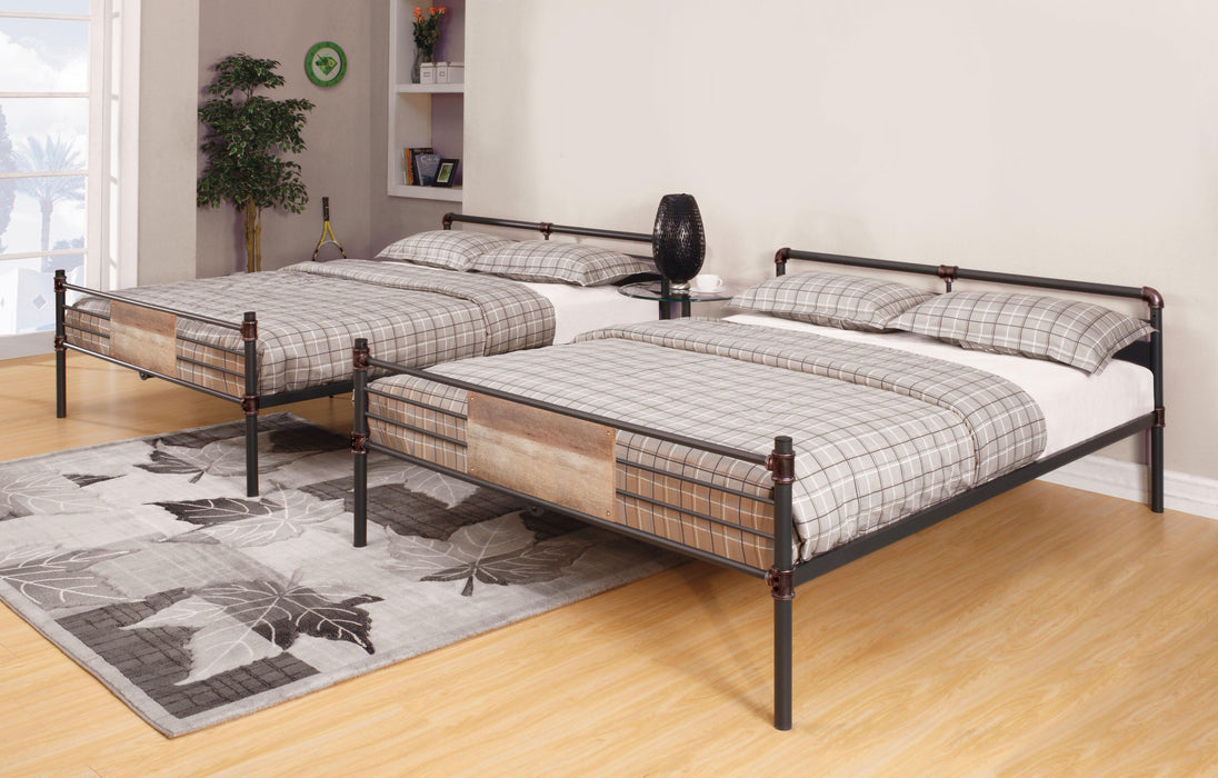 Brantley Sandy Black & Dark Bronze Hand-Brushed Bunk Bed (Queen/Queen) - FAMSA Furniture (TX)