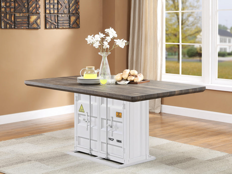 Cargo Antique Walnut & White Dining Table - FAMSA Furniture (TX)