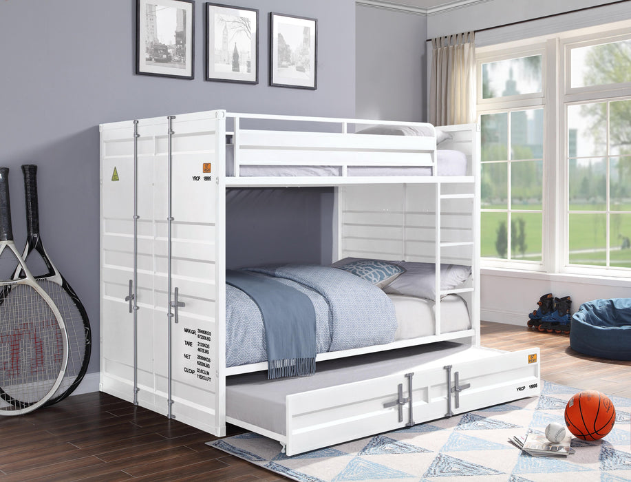 Cargo White Bunk Bed (Full/Full) - FAMSA Furniture (TX)