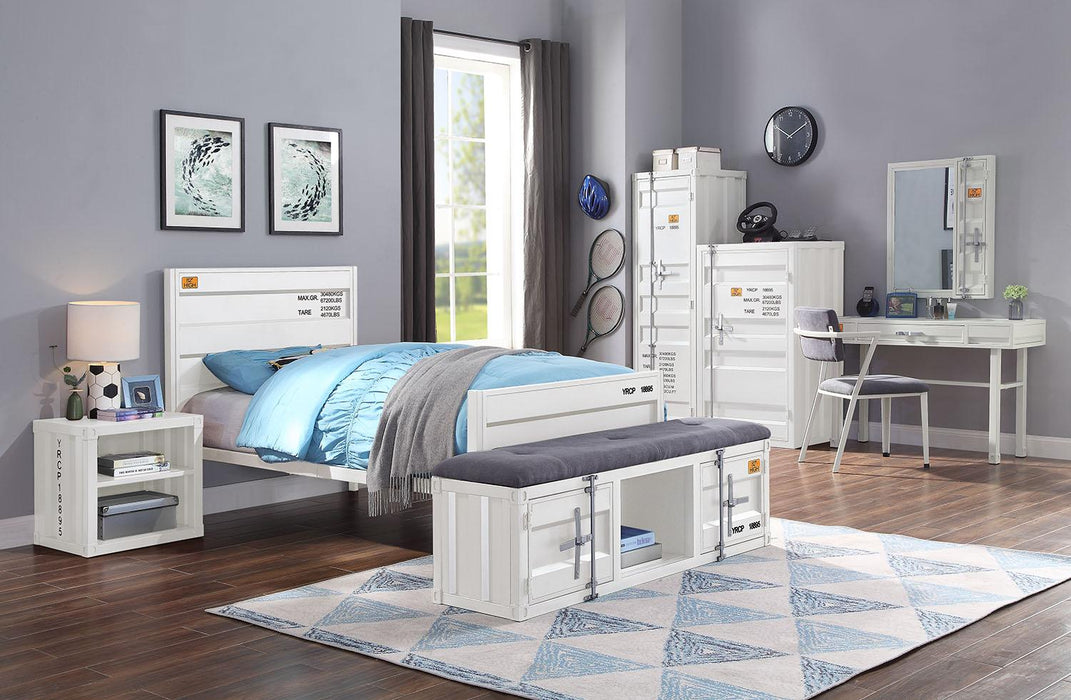 Cargo White Twin Bed - FAMSA Furniture (TX)