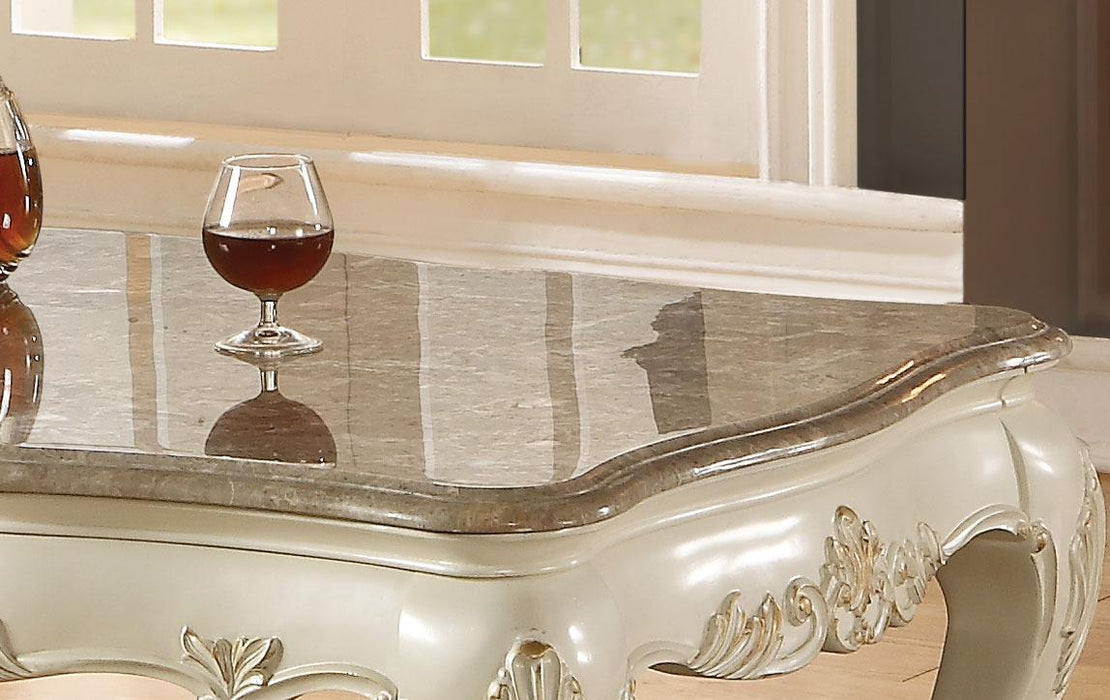Chantelle Marble & Pearl White Coffee Table - FAMSA Furniture (TX)