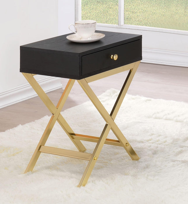 Coleen Black & Brass Side Table - FAMSA Furniture (TX)