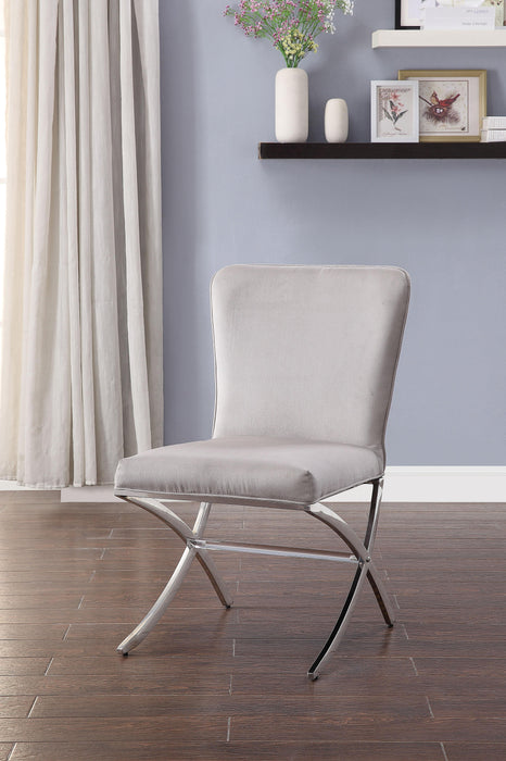 Daire Velvet & Chrome Side Chair - FAMSA Furniture (TX)