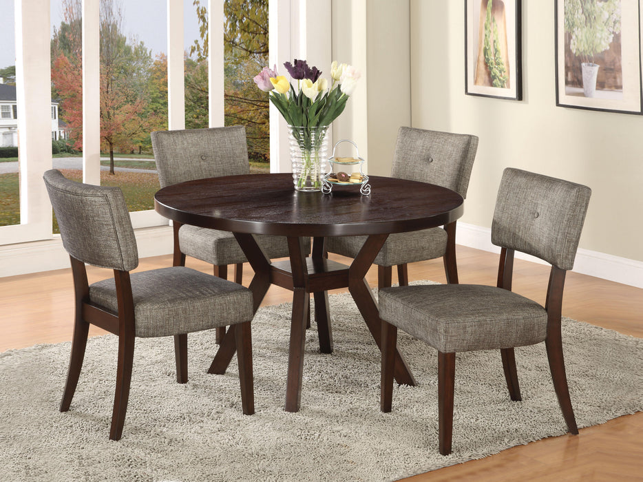 Drake Gray Fabric & Espresso Side Chair - FAMSA Furniture (TX)