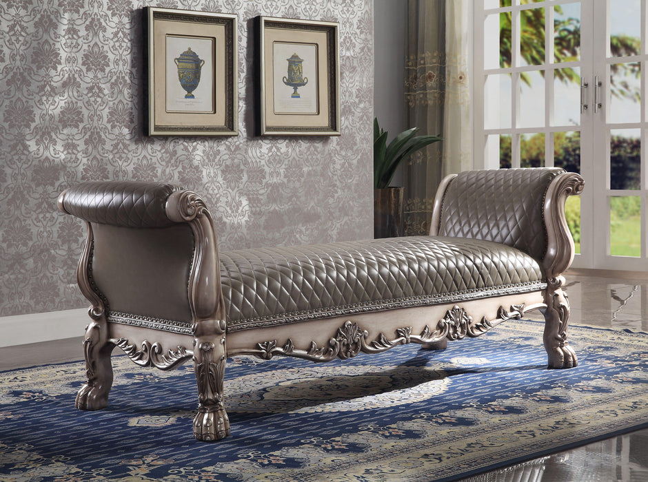 Dresden Vintage Bone White & PU Bench - FAMSA Furniture (TX)