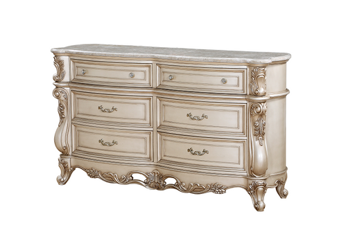 Gorsedd Marble & Antique White Dresser - FAMSA Furniture (TX)