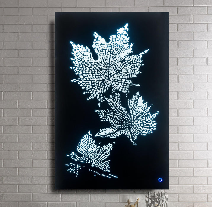 Hadrias Smoky Glass & Faux Crystal Wall Art (LED) - FAMSA Furniture (TX)