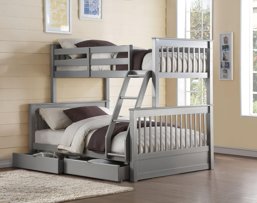 Haley II Gray Bunk Bed (Twin/Full) - FAMSA Furniture (TX)