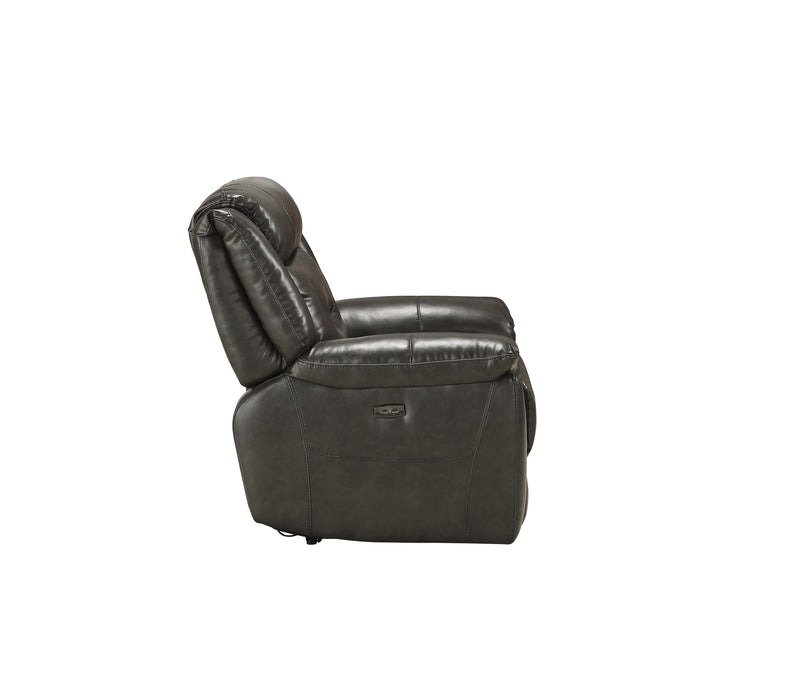 Imogen Gray Leather-Aire Recliner (Power Motion) - FAMSA Furniture (TX)