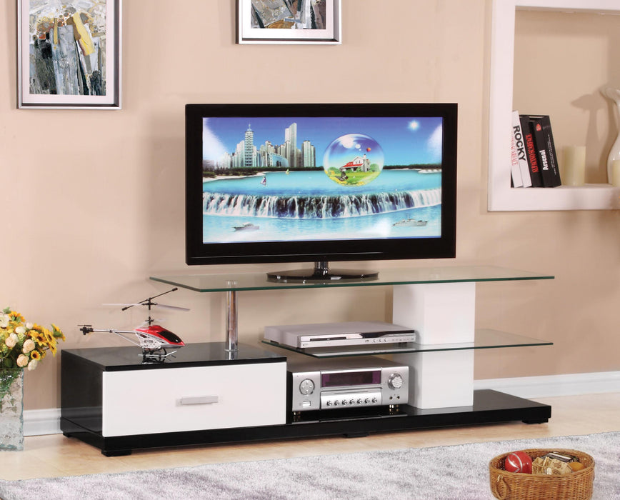Ivana White & Black TV Stand - FAMSA Furniture (TX)
