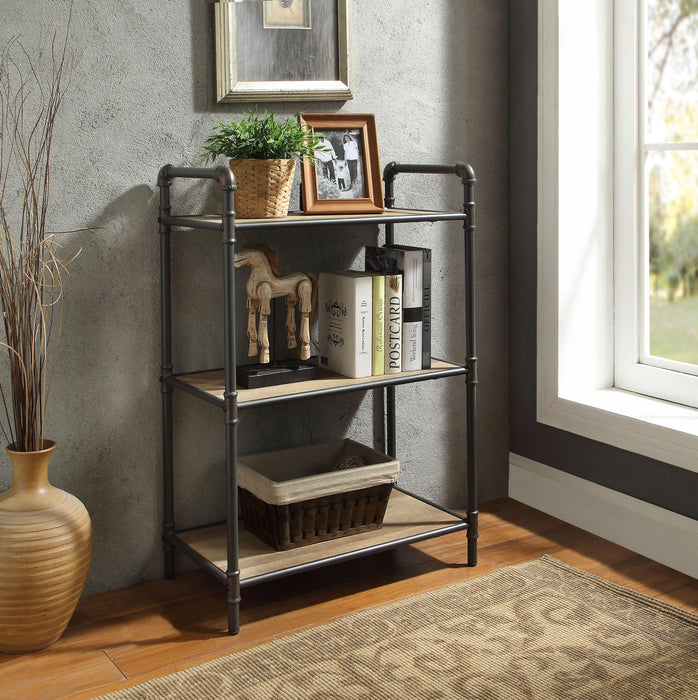 Itzel Antique Oak & Sandy Gray Bookshelf - FAMSA Furniture (TX)