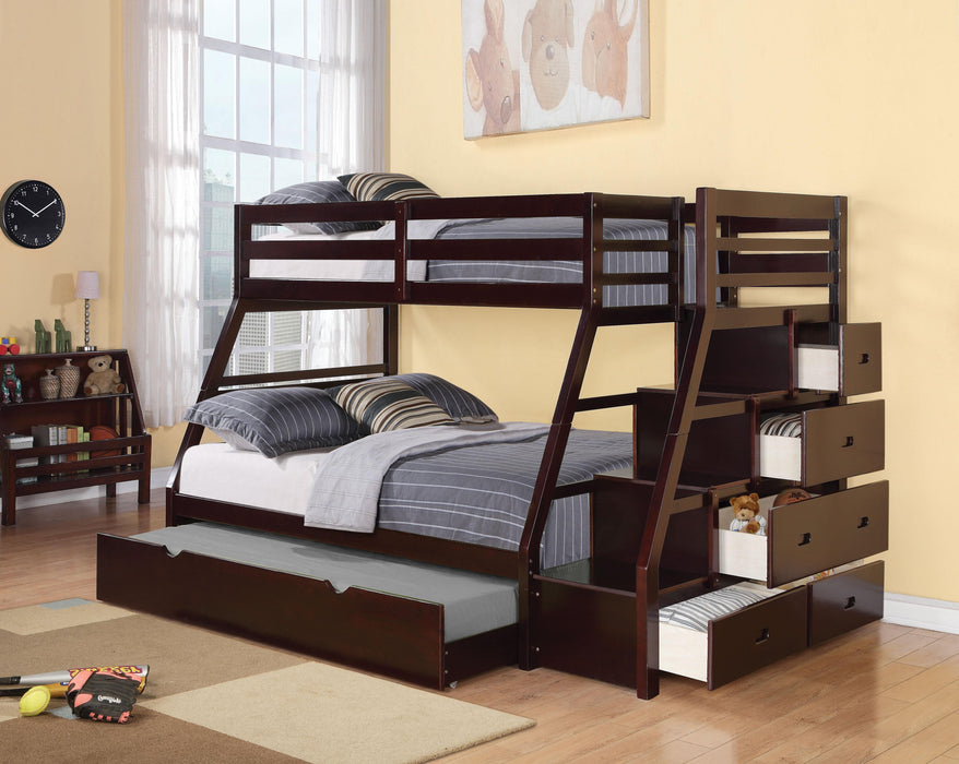 Jason Espresso Bunk Bed (Twin/Full) - FAMSA Furniture (TX)
