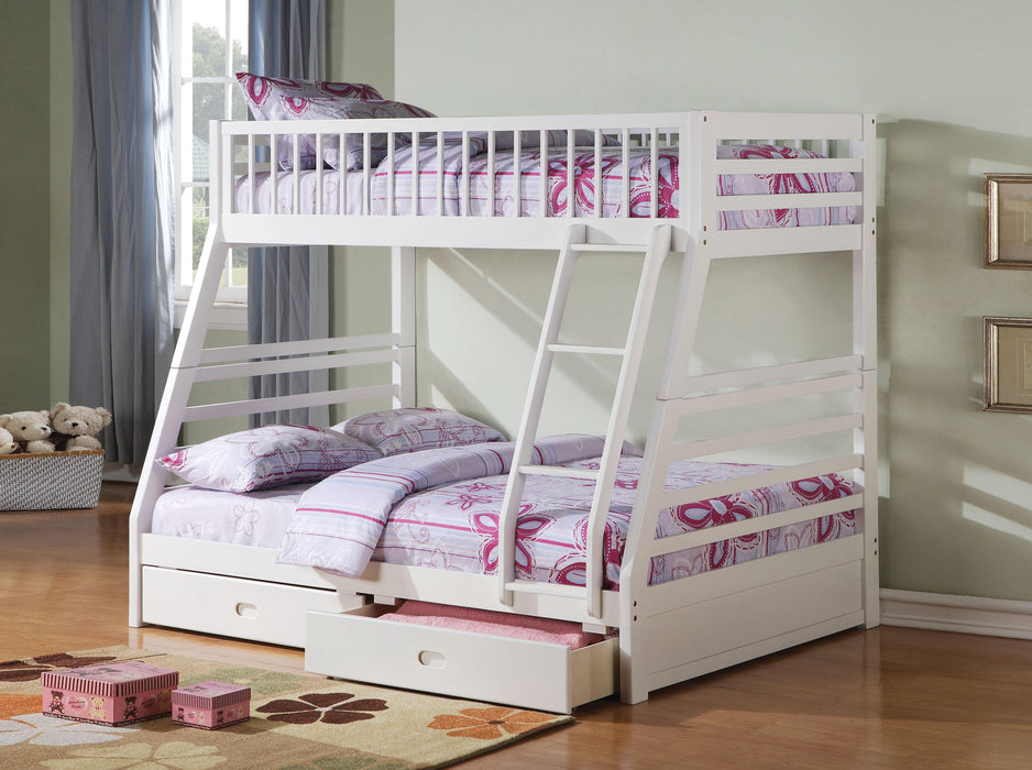 Jason White Bunk Bed (Twin/Full) - FAMSA Furniture (TX)