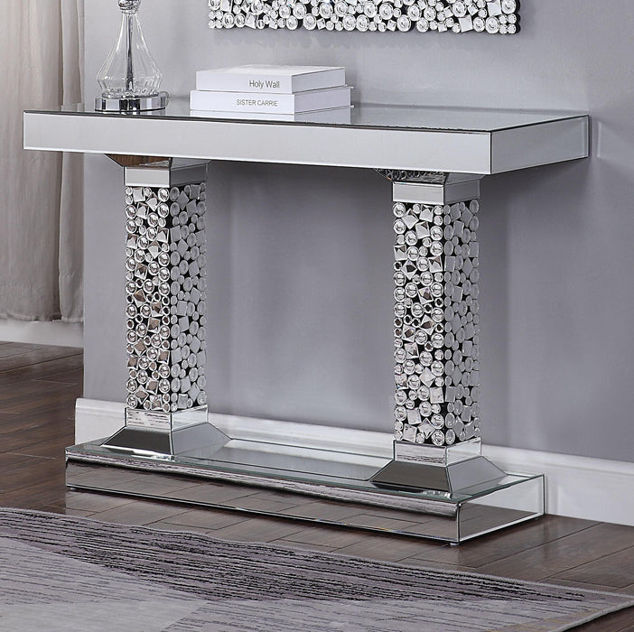 Kachina Mirrored & Faux Gems Console Table - FAMSA Furniture (TX)