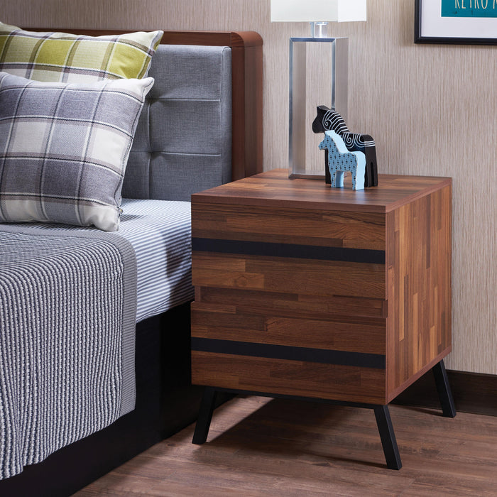 Karine Walnut & Black End Table - FAMSA Furniture (TX)