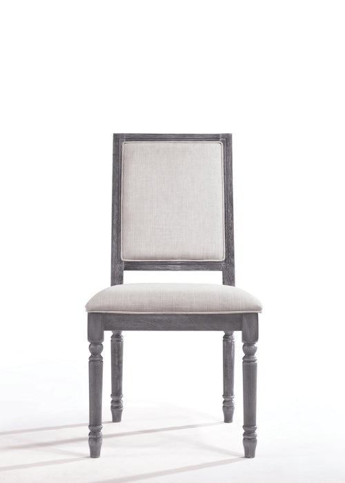 Leventis Cream Linen & Weathered Gray Side Chair - FAMSA Furniture (TX)