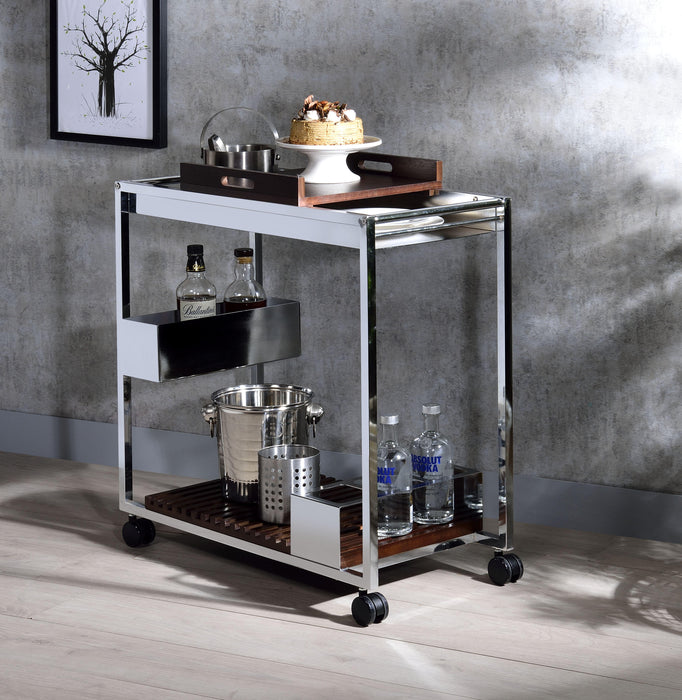 Lisses Chrome Serving Cart - FAMSA Furniture (TX)