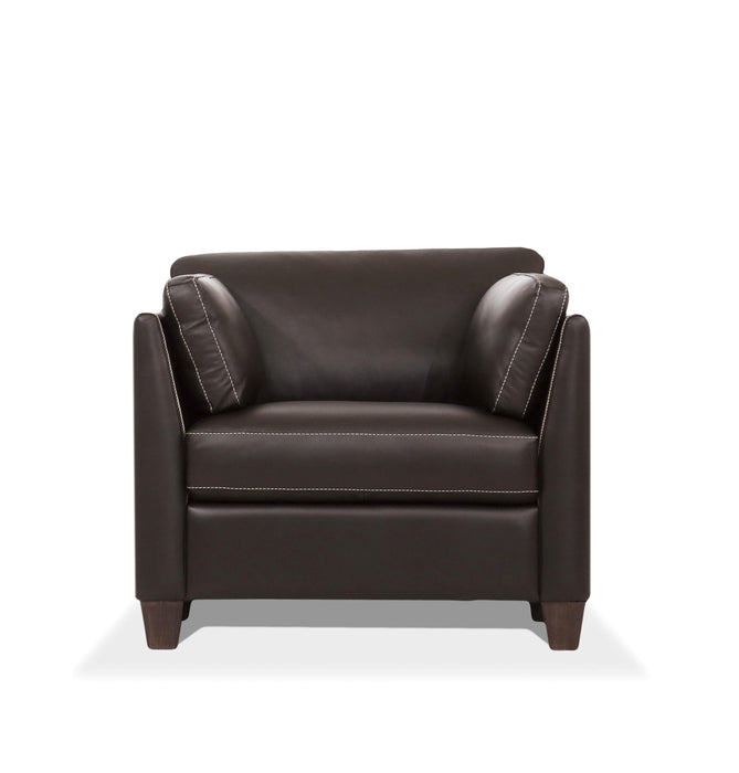Matias Chocolate Leather Chair - FAMSA Furniture (TX)