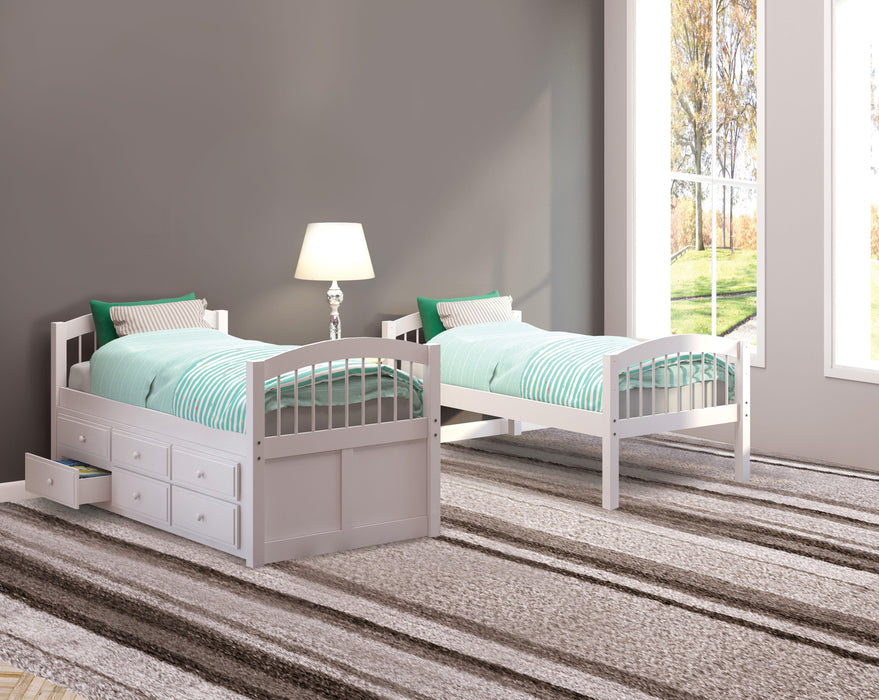 Micah White Bunk Bed & Trundle (Twin/Twin) - FAMSA Furniture (TX)