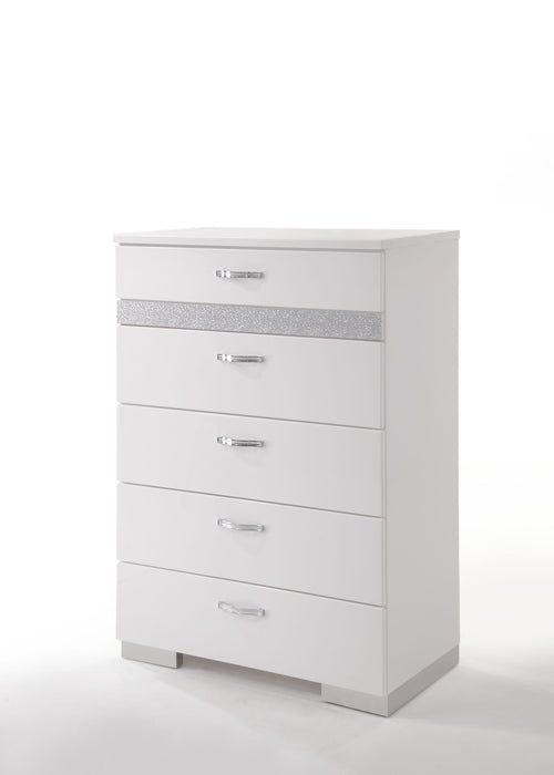Naima II White High Gloss Chest - FAMSA Furniture (TX)