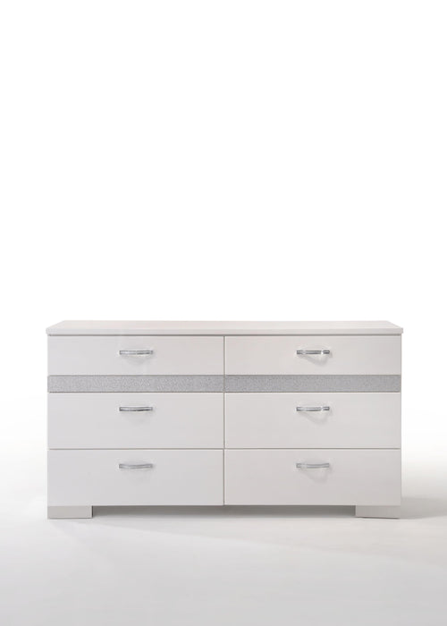 Naima II White High Gloss Dresser - FAMSA Furniture (TX)