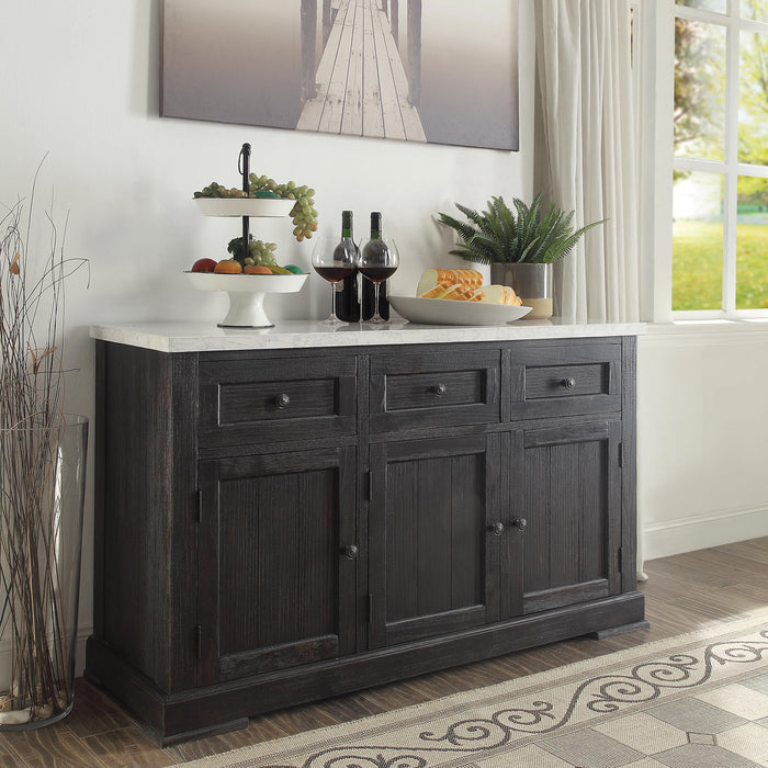 Nolan White Marble & Salvage Dark Oak Server - FAMSA Furniture (TX)