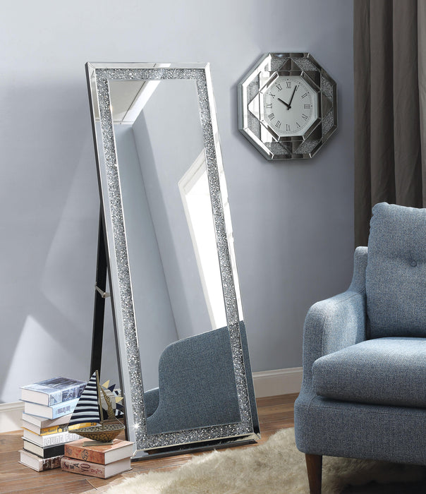 Noralie Mirrored & Faux Diamonds Accent Mirror (Floor) - FAMSA Furniture (TX)