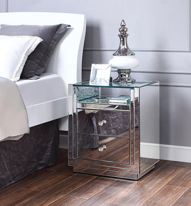 Nysa Mirrored & Faux Crystals Accent Table - FAMSA Furniture (TX)