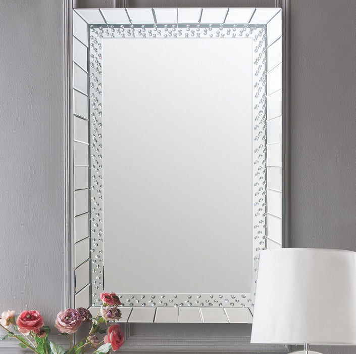 Nysa Mirrored & Faux Crystals Console Table - FAMSA Furniture (TX)