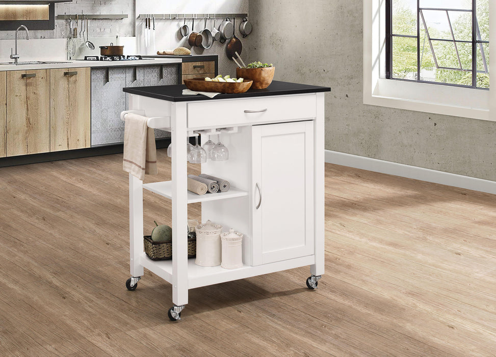 Ottawa Black & White Kitchen Cart - FAMSA Furniture (TX)