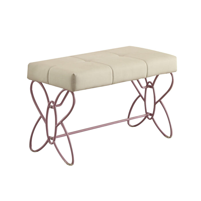 Priya II White & Light Purple Bench - FAMSA Furniture (TX)