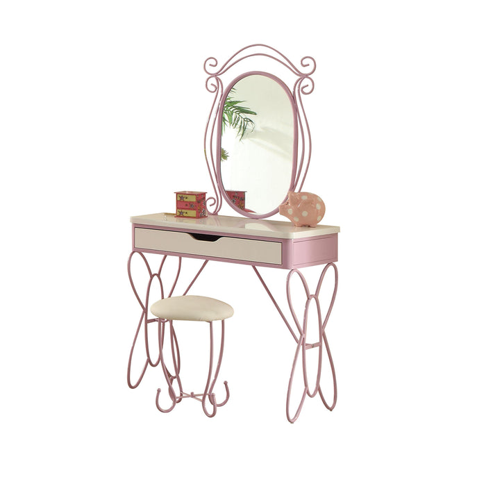 Priya II White & Light Purple Vanity Set - FAMSA Furniture (TX)