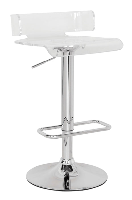 Rania Clear & Chrome Adjustable Stool (1Pc) - FAMSA Furniture (TX)