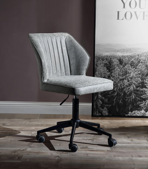 Pakuna Vintage Gray PU & Black Office Chair - FAMSA Furniture (TX)