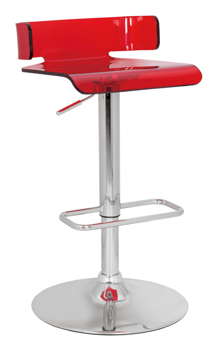 Rania Red & Chrome Adjustable Stool (1Pc) - FAMSA Furniture (TX)