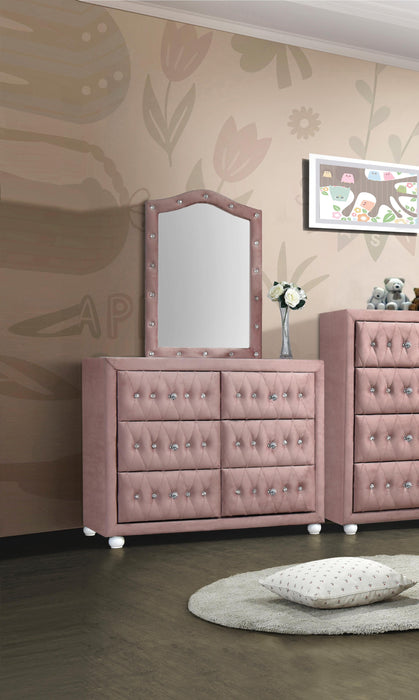Reggie Pink Fabric Mirror - FAMSA Furniture (TX)