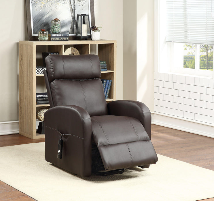 Ricardo Brown PU Recliner w/Power Lift - FAMSA Furniture (TX)