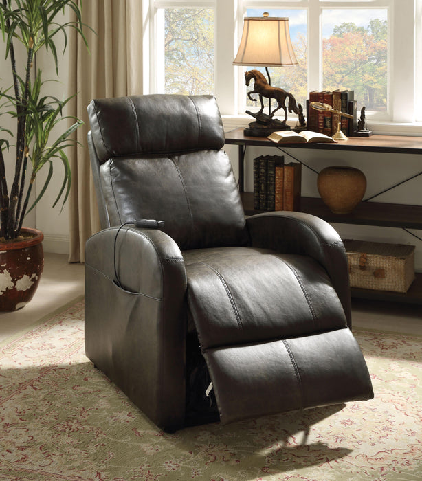 Ricardo Dark Gray PU Recliner w/Power Lift - FAMSA Furniture (TX)
